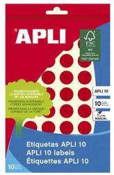 APLI Etichete, 16 mm rotunde, scrise de mână, color, APLI, roșu, 432 de etichete pe pachet (02740)