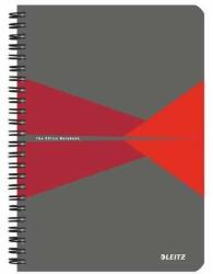 Leitz Caiet cu spirală Leitz, A5, cu linii, 90 de pagini, "Office", gri-roșu (E44990025) (44990025)
