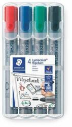 STAEDTLER Marker pentru flipchart, 2 mm, conic, STAEDTLER Lumocolor 356, 4 culori diferite (356 WP4)