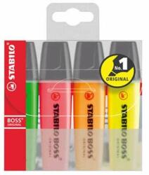 STABILO Set de markere, 2-5 mm, STABILO "BOSS original", 4 culori diferite (70/4)