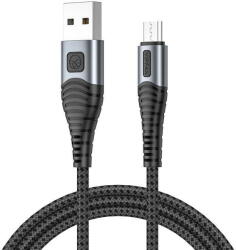 Vipfan X10 USB to Micro USB cable, 3A, 1.2m, braided (black) (25417) - 24mag