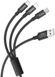 hoco. Cablu Incarcare USB - Lightning / USB Type-C / MicroUSB HOCO X14 Times, 1 m, Negru (cb/3in1/Hoc/X14/1m/n/bl) - 24mag