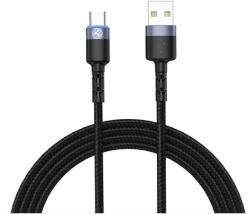 Tellur Data cable, USB to Type-C, LED Light, Nylon, 2m black (T-MLX42274) - 24mag