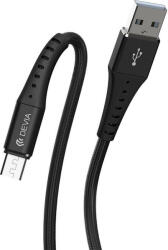 DEVIA Cablu Braid Series MicroUSB Black (1m, 2.1A)-T. Verde 0.1 lei/buc (DVBSMUBK) - 24mag