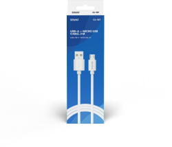 SAVIO USB cable 3 m USB 2.0, USB A - Micro USB White SAVIO CL-167 (CL-167) - 24mag