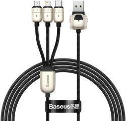Baseus Year of the Tiger 3in1 USB - Lightning / USB Typ C / micro USB cable 3, 5 A 1, 2m Negru (6932172600464)
