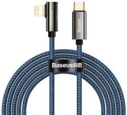 Baseus Cablu pentru incarcare si transfer de date Legend Elbow, USB Type-C/Lightning, 20W, 2m, Albastru (6953156209299)