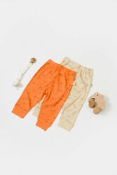 BabyCosy Set 2 pantalonasi Printed, BabyCosy, 50% modal+50% bumbac, Stone/Apricot (Marime: 3-6 Luni) (CSYM11619-3) - esell