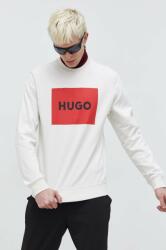 HUGO BOSS hanorac de bumbac bărbați, culoarea alb, cu imprimeu 50467944 PPYY-TSM27G_01B (50467944)