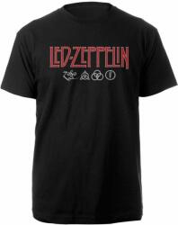 Led Zeppelin Logo & Symbols Black L Риза (LZTS01MB03)