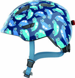 ABUS kerékpáros gyerek sisak Smiley 3.0 LED, In-Mold, blue car, M (50-55 cm)