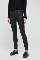 Pepe Jeans nadrág női, fekete, magas derekú testhezálló - fekete 24/32