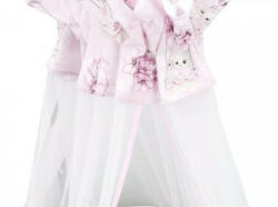  Baldachin függöny 400X170 cm - rózsaszín virágos nyuszi - babyshopkaposvar