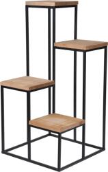 Excellent Houseware Suport ghivece Quattro, metal, lemn, 34x34x67 cm-HX9100300