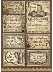 Stamperia Rizspapír A/4 kávé, csoki címkék (44135)
