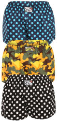 Styx 3PACK női bő szárú boxeralsók Styx art klasszikus gumipánt többszínű (3K15901) XL