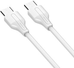LDNIO Adat- és Töltőkábel LC121c, USB-C/USB-C csatlakozó, 65W gyorstöltés, 1 méter, fehér