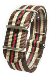  Curea Universală Nylon Albastru cu Roșu - 20/22 mm - Stil Militar și Confort pentru Ceasul Tău (5387)