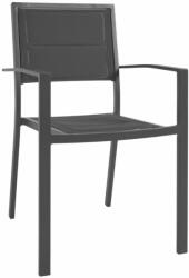 Kave Home Fekete fém kerti szék Kave Home Sirley szövet üléssel (LF-AB508N01)