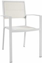 Kave Home Fehér fém kerti szék Kave Home Sirley szövet üléssel (LF-AB508N05)