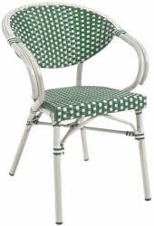 Kave Home Zöld-fehér műrattan kerti szék Kave Home Marilyn karfával (LF-AB512J06)