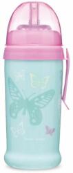 Canpol babies Преходна чаша със сламка Canpol - Butterfly, Зелена, 350 ml (56/515_tur)