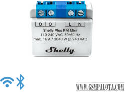 Shelly PLUS PM mini Wifi fogyasztásmérő relé, 16 A (SHELLY-PLUSPMMINI)