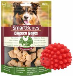 SmartBones Mini Recompense pentru caini, cu pui si legume x 2 + minge GRATIS