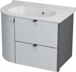 SAPHO PULSE mosdótartó szekrény, 2 fiókkal, 1 ajtóval, balos, 75x52x45cm, fehér/antracit (PU075L) (PU075-3034)