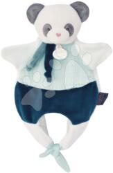 Doudou Panda pentru teatru de păpuși Doudou Amusette 3v1 Doudou et Compagnie albastră 30 cm de la 0 luni (DC3824)