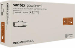 Santex rugalmas latex púderezett tejfehér orvosi kesztyű, 5.0g - 100 db, XL méret