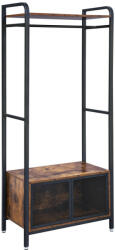 Songmics Előszoba bútor - Vasagle Loft - 80 x 180 cm (rusztikus fa - fekete) (HSR22BX)