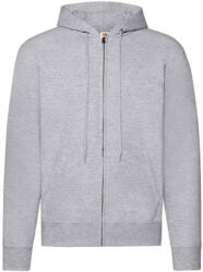 Fruit of the Loom Férfi Pulóver Kapucnis Hosszú ujjú Fruit of the Loom Classic Hooded Sweat Jacket - 2XL, Heather szürke