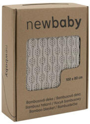 NEW BABY Bambusz kötött takaró New Baby mintával 100x80 cm light grey - pindurka