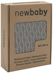 NEW BABY Bambusz kötött takaró New Baby mintával 100x80 cm grey - pindurka