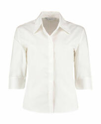 Kustom Kit Női 3/4-es ujjú blúz Kustom Kit Women's Tailored Fit Continental Blouse 3/4 Sleeve L, Fehér