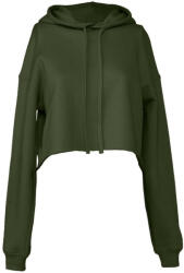 Bella+Canvas Női kapucnis hosszú ujjú pulóver Bella Canvas Women's Cropped Fleece Hoodie M, Katonai zöld