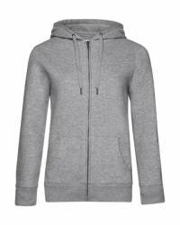 B&C Collection Női kapucnis hosszú ujjú pulóver B and C QUEEN Zipped Hooded /women 2XL, Heather szürke