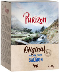 Purizon Purizon Pachet economic Adult 24 x 70 g - fără cereale File de pui cu somon