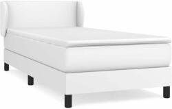 vidaXL Fehér műbőr rugós ágy matraccal 90x190 cm (3127164) - pepita