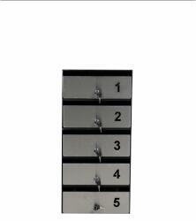  Modul 5 LUX postafiók rozsdamentes acél ajtóval és fekete kerettel (L5-C9005-Uinox)