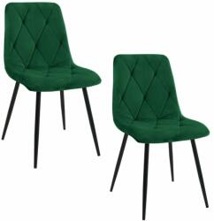 AKORD 2 db SJ. 3 Bársony kárpitozott szék | Zöld (2xCSJ.3-BG)