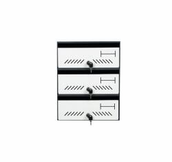  Modul 3 postafiók fehér csíkos ajtóval és antracitszürke kerettel (PP3-C7016-US9010)