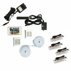 Venezia Rejtett LED világítás faliszekrényhez - 2 modul + 4 fénypont - RGB 16 szín