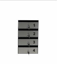 Modul 4 LUX postafiók rozsdamentes acél ajtóval és fekete kerettel (L4-C9005-Uinox)