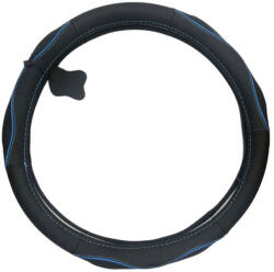H-Drive Európa Valódi bőr kormányvédő sport KV-5057BL, fekete-kék (KV-5057BL)