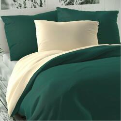Kvalitex Lenjerie de pat din satin Kvalitex LuxuryCollection, verde/crem 140 x 200 cm, 70 x 90 cm