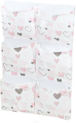 MT MTT Zsebes tároló kiságyra - Rózsaszín szívecskék