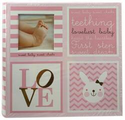 P&O LOVE - nyuszis babás ablakos fényképalbum - 200 db 10x15 cm - rózsaszín (BBM46200-2-BABY15PINK)