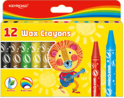  Zsírkréta készlet 14x100mm 12 db/bliszter Keyroad Wax Crayon vegyes színek (KR971307)
